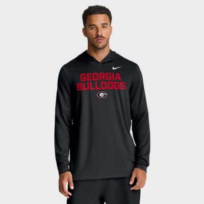 Men's NCAA Nike Georgia Bulldogs 2025 Sideline Dri-FIT Long Sleeve Hoodie T-Shirt, Black, Large