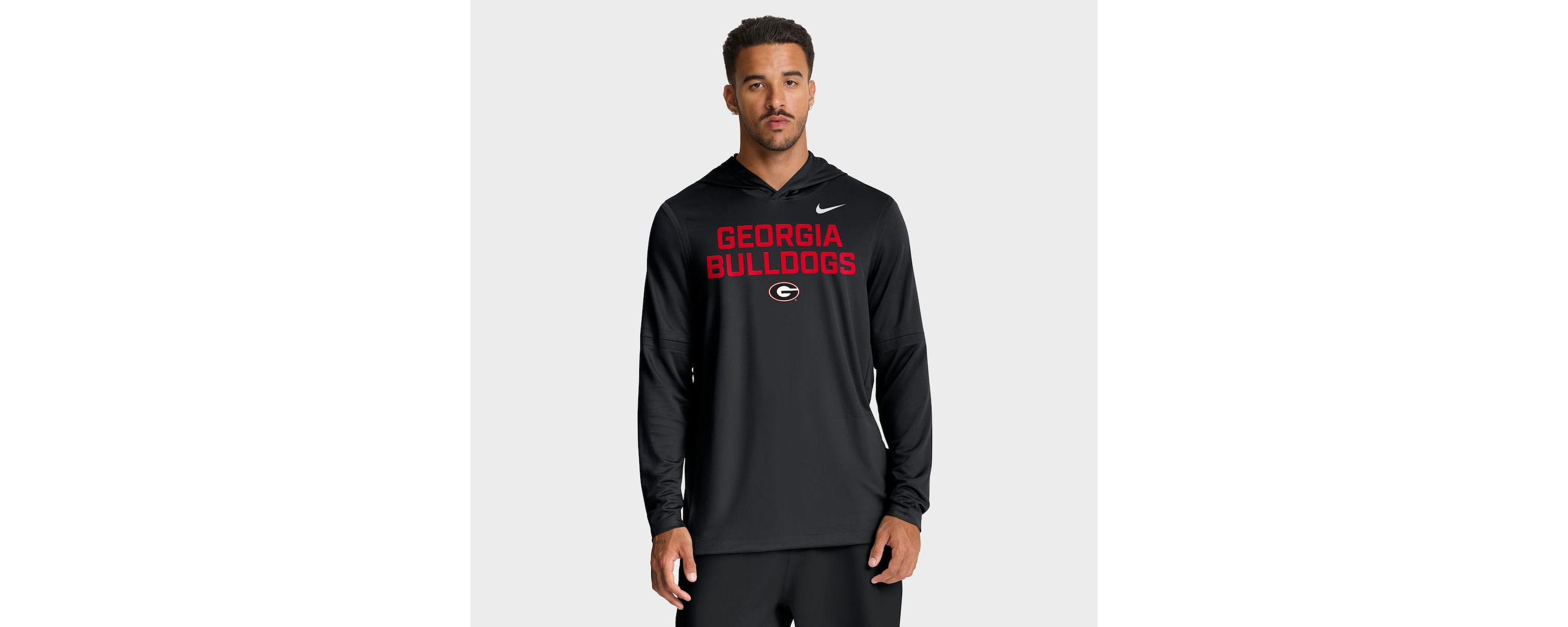NCAA Nike Georgia Bulldogs 2025 Sideline Dri-FIT Long Sleeve Hoodie T-Shirt