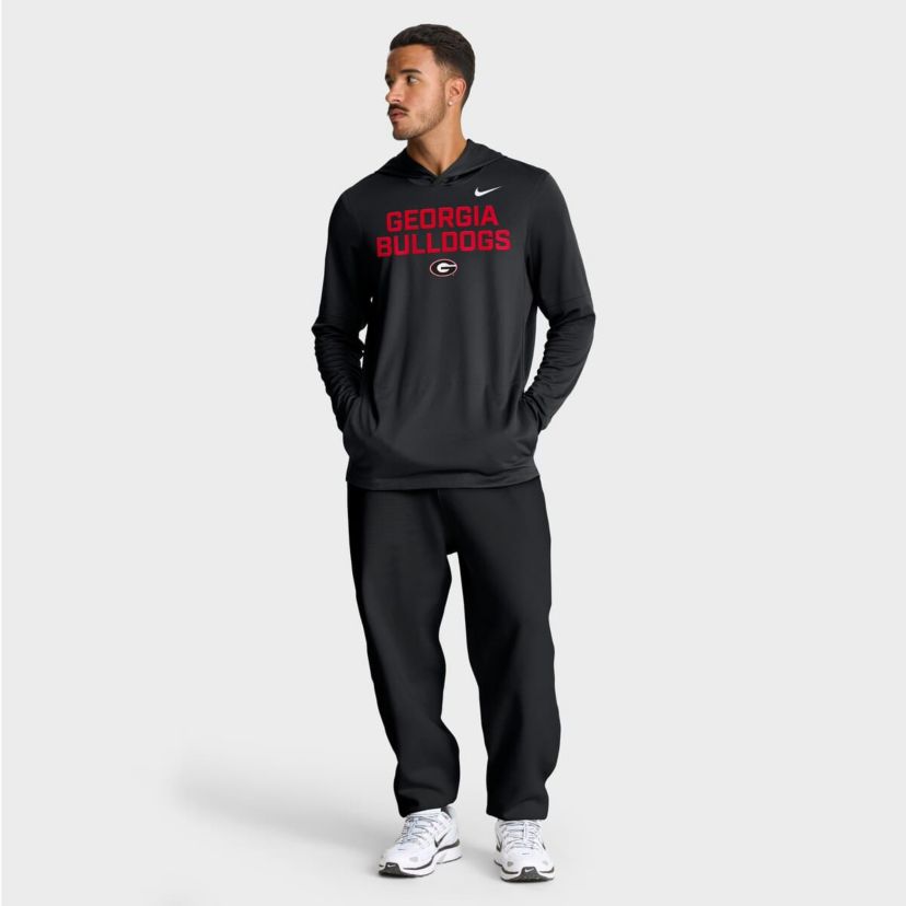 NCAA Nike Georgia Bulldogs 2025 Sideline Dri-FIT Long Sleeve Hoodie T-Shirt