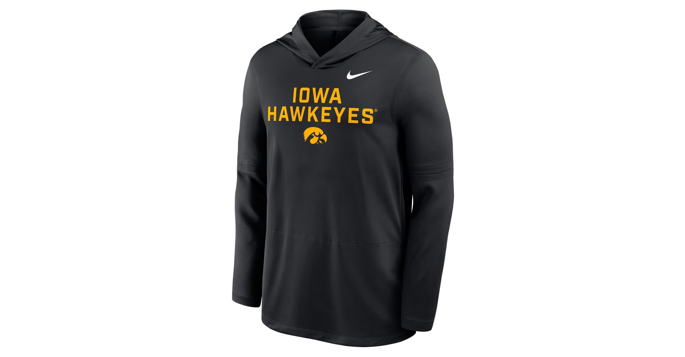NCAA Nike Iowa Hawkeyes 2025 Sideline Dri-FIT Long Sleeve Hoodie T-Shirt