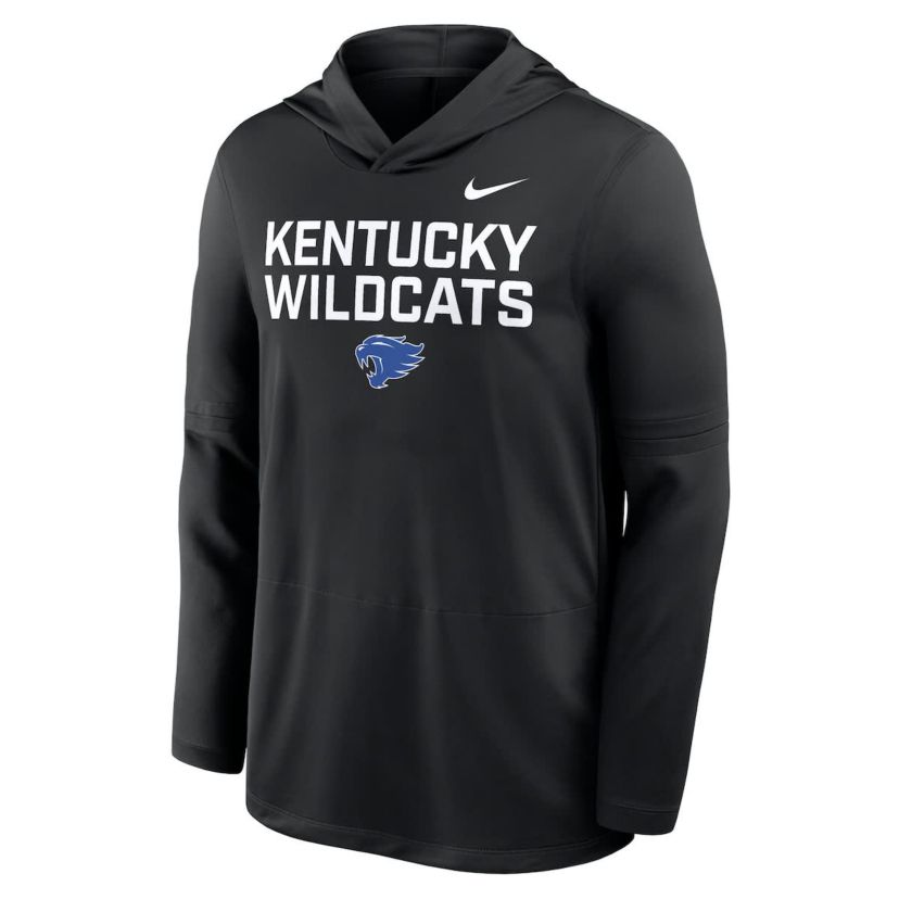 NCAA Nike Kentucky Wildcats 2025 Sideline Dri-FIT Long Sleeve Hoodie T-Shirt