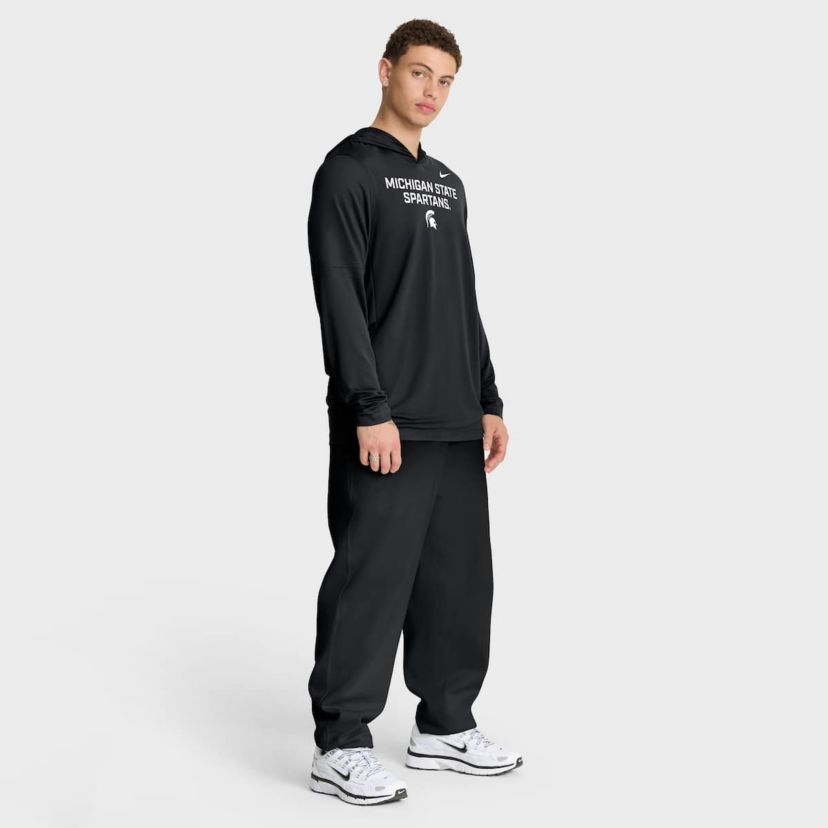 NCAA Nike Michigan State Spartans 2025 Sideline Dri-FIT Long Sleeve Hoodie T-Shirt