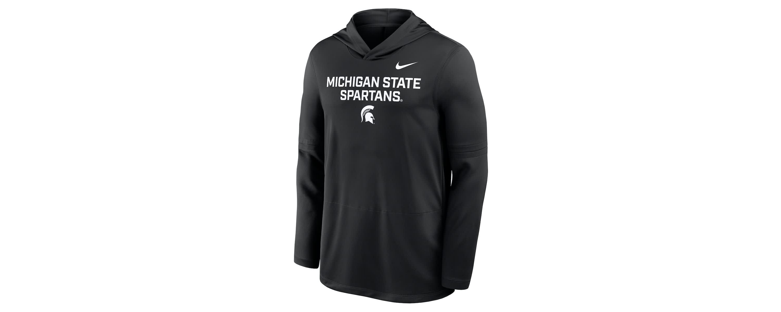 NCAA Nike Michigan State Spartans 2025 Sideline Dri-FIT Long Sleeve Hoodie T-Shirt