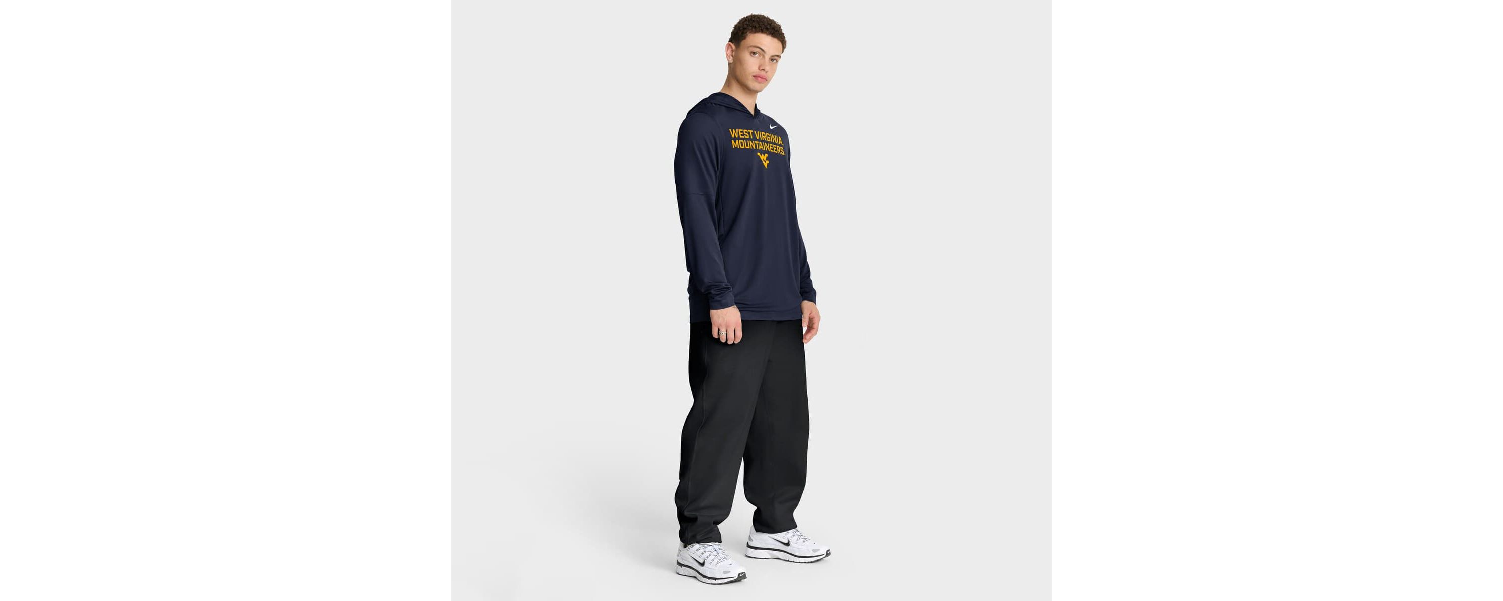 NCAA Nike West Virginia Mountaineers 2025 Sideline Dri-FIT Long Sleeve Hoodie T-Shirt