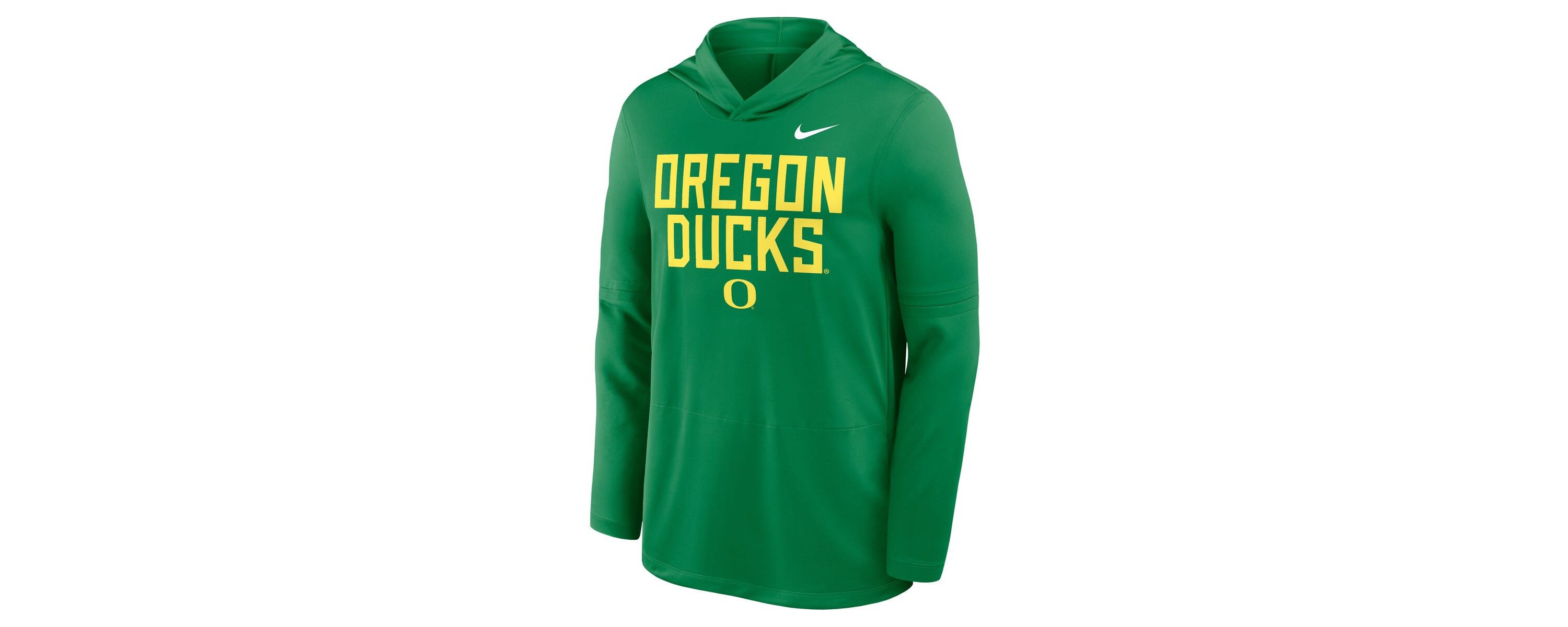 NCAA Nike Oregon Ducks 2025 Sideline Dri-FIT Long Sleeve Hoodie T-Shirt