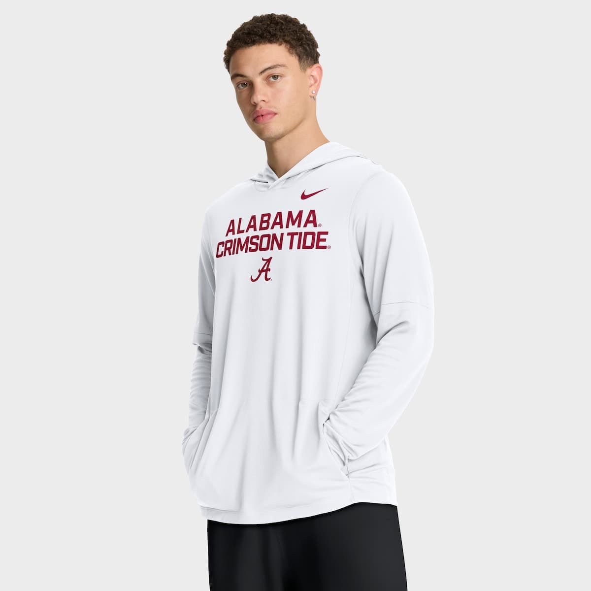 Alabama Crimson Tide NCAA Nike Alabama Tide 2025 Sideline Dri-FIT Long Sleeve Hoodie T-Shirt