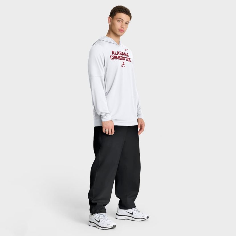 Alabama Crimson Tide NCAA Nike Alabama Tide 2025 Sideline Dri-FIT Long Sleeve Hoodie T-Shirt