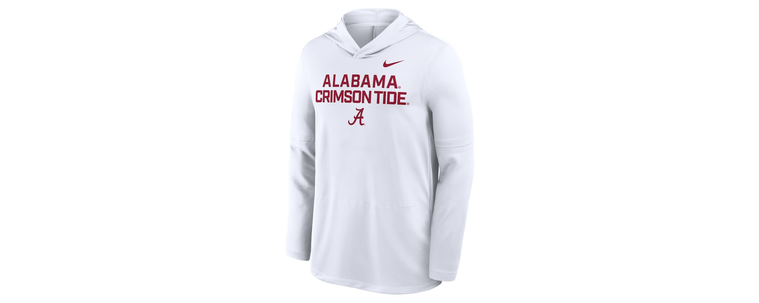 Alabama Crimson Tide NCAA Nike Alabama Tide 2025 Sideline Dri-FIT Long Sleeve Hoodie T-Shirt