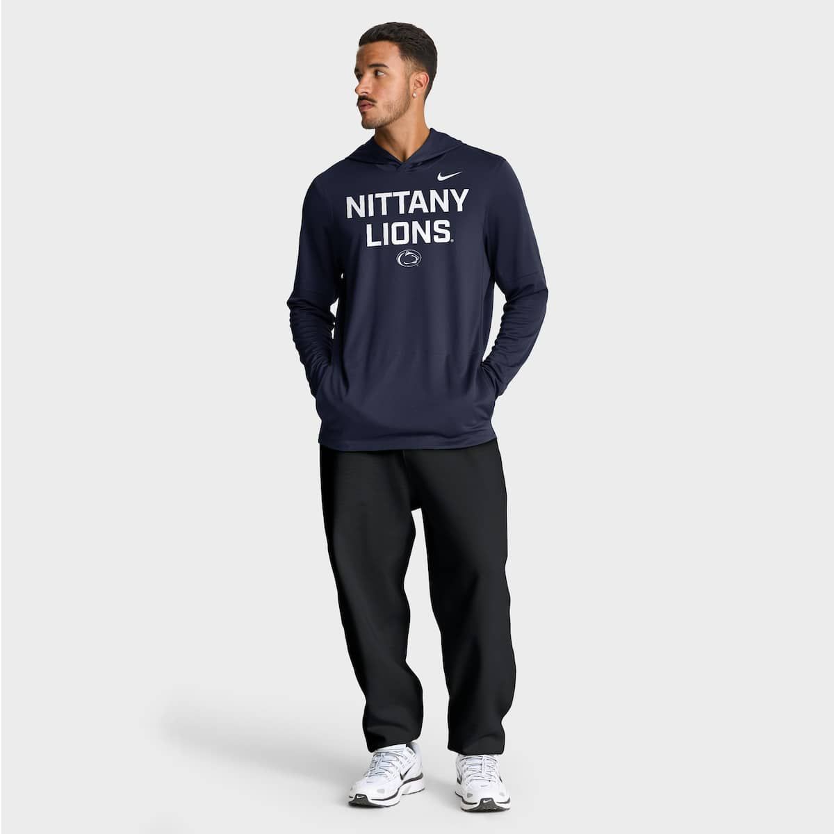 NCAA Nike Penn State Nittany Lions 2025 Sideline Dri-FIT Long Sleeve Hoodie T-Shirt