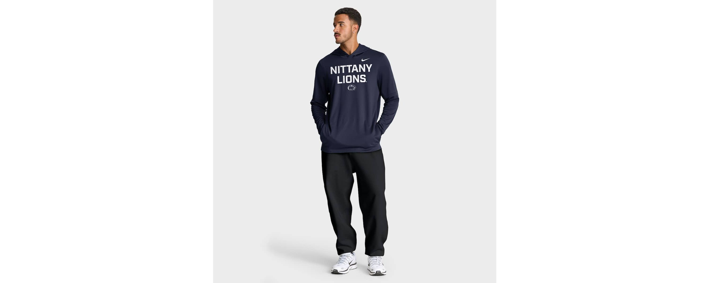 NCAA Nike Penn State Nittany Lions 2025 Sideline Dri-FIT Long Sleeve Hoodie T-Shirt