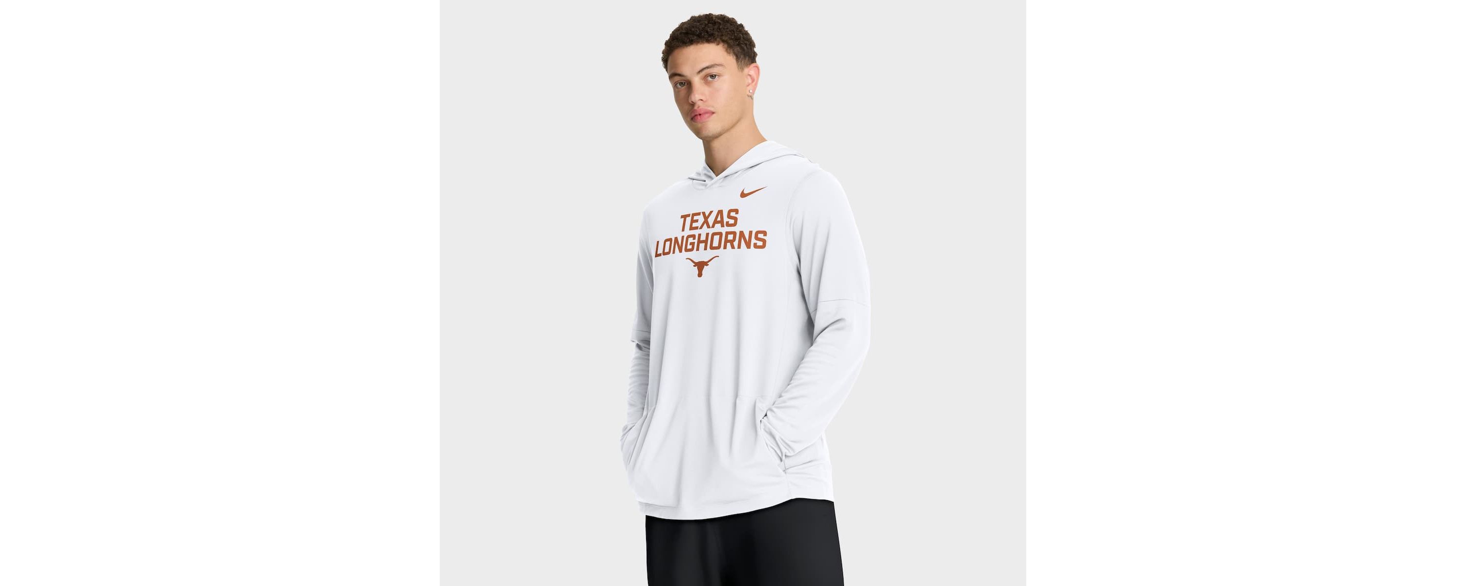 NCAA Nike Texas Longhorns 2025 Sideline Dri-FIT Long Sleeve Hoodie T-Shirt