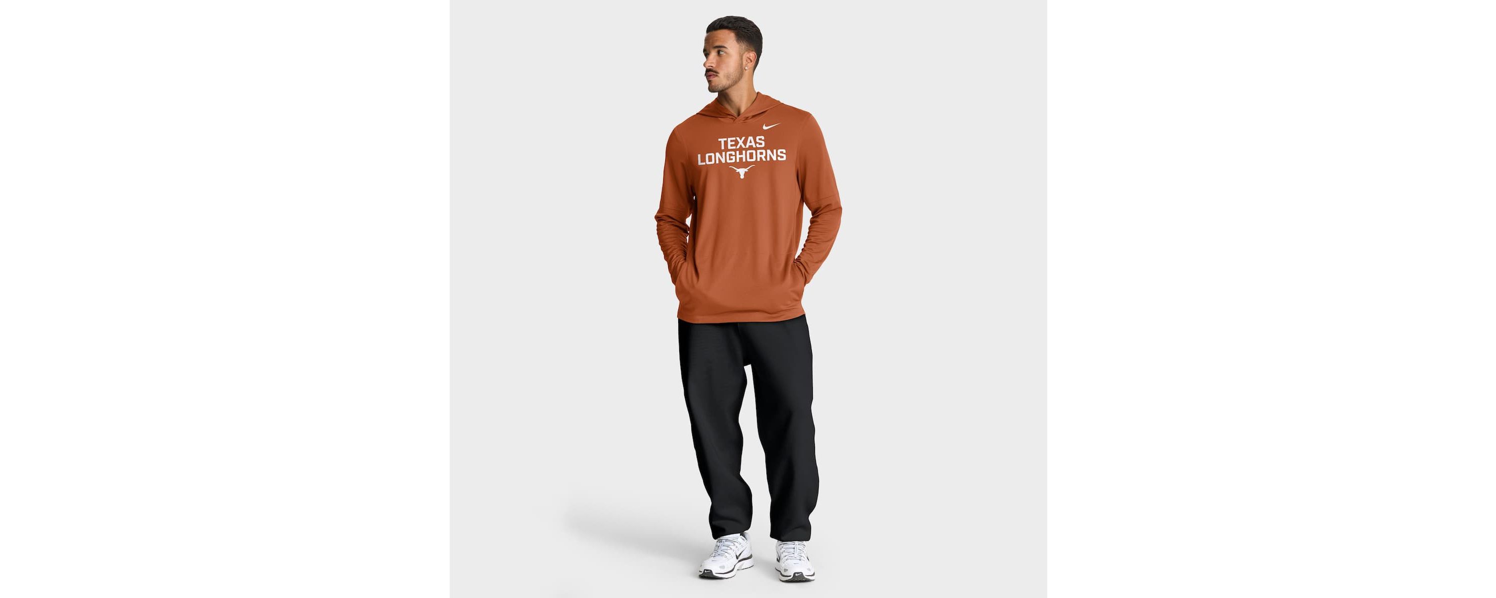 NCAA Nike Texas Texas Longhorns 2025 Sideline Dri-FIT Long Sleeve Hoodie T-Shirt