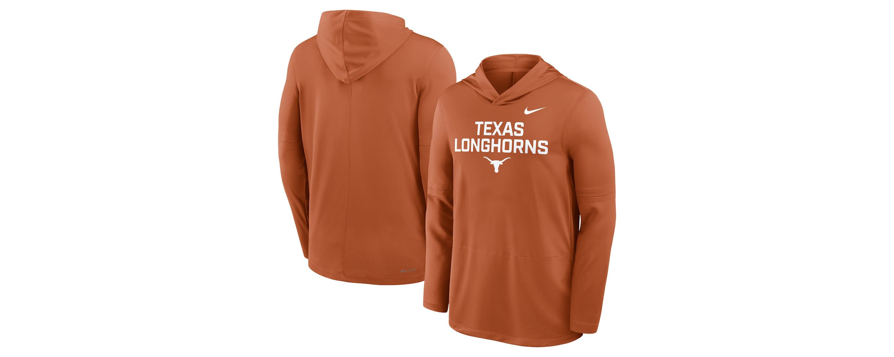 NCAA Nike Texas Texas Longhorns 2025 Sideline Dri-FIT Long Sleeve Hoodie T-Shirt