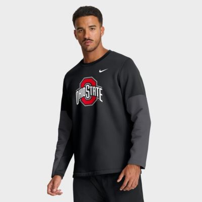 Men's NCAA Nike Ohio State Buckeyes 2025 Sideline Coach Therma-FIT Long Sleeve T-Shirt, Black, Large