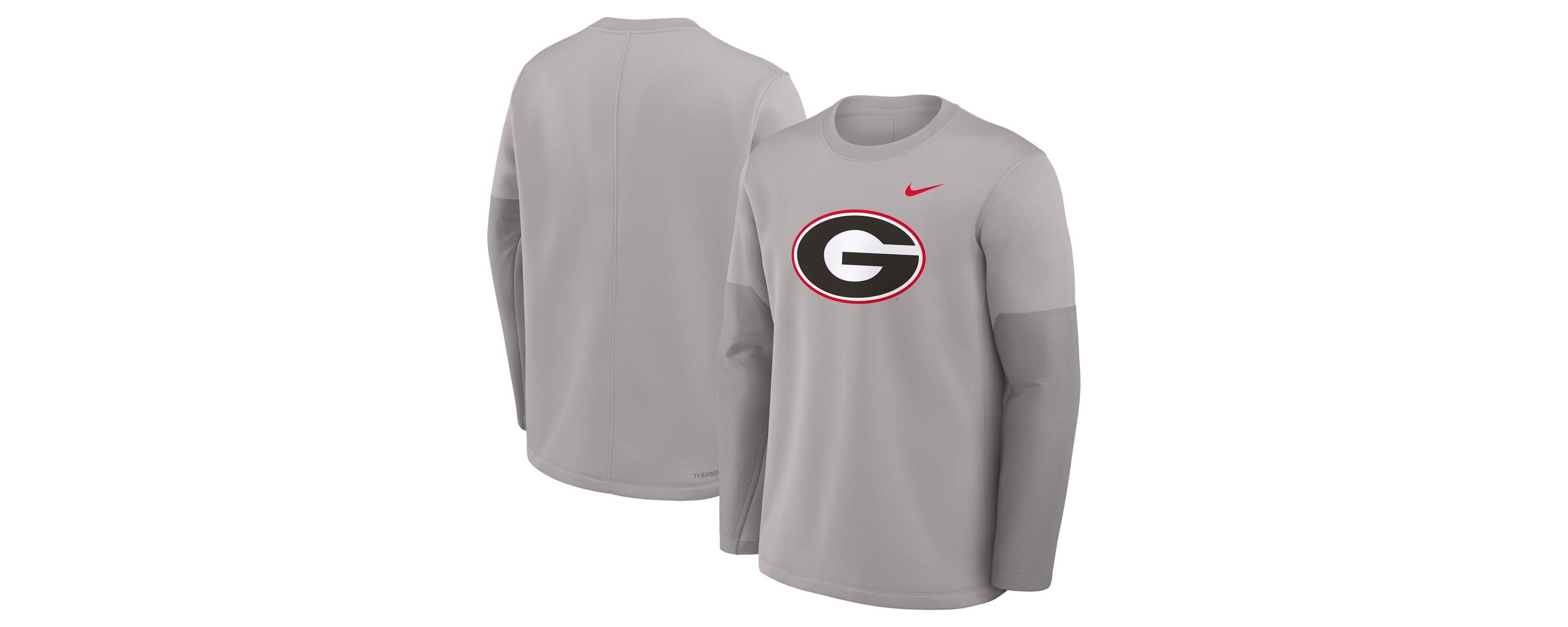 NCAA Nike Georgia Bulldogs 2025 Sideline Coach Therma-FIT Long Sleeve T-Shirt