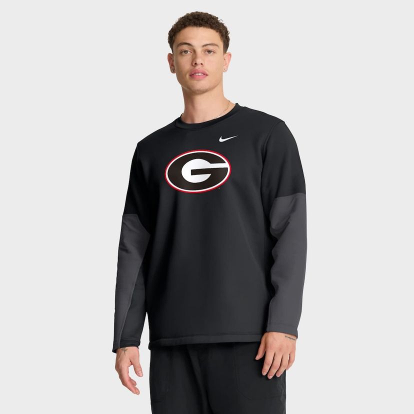 NCAA Nike Georgia Bulldogs 2025 Sideline Coach Therma-FIT Long Sleeve T-Shirt