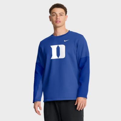 Men's Duke Blue Devils NCAA Nike Duke Devils 2025 Sideline Coach Therma-FIT Long Sleeve T-Shirt