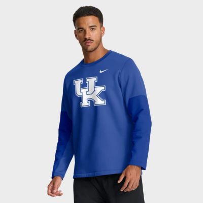 Men's NCAA Nike Kentucky Wildcats 2025 Sideline Coach Therma-FIT Long Sleeve T-Shirt