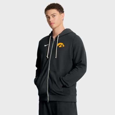 Men's NCAA Nike Iowa Hawkeyes 2025 Sideline Standard Issue Dri-FIT Full-Zip Hoodie, Black, Large