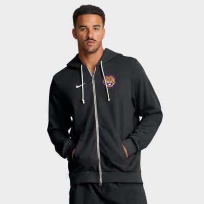 Men's NCAA Nike LSU Tigers 2025 Sideline Standard Issue Dri-FIT Full-Zip Hoodie, Black, XL