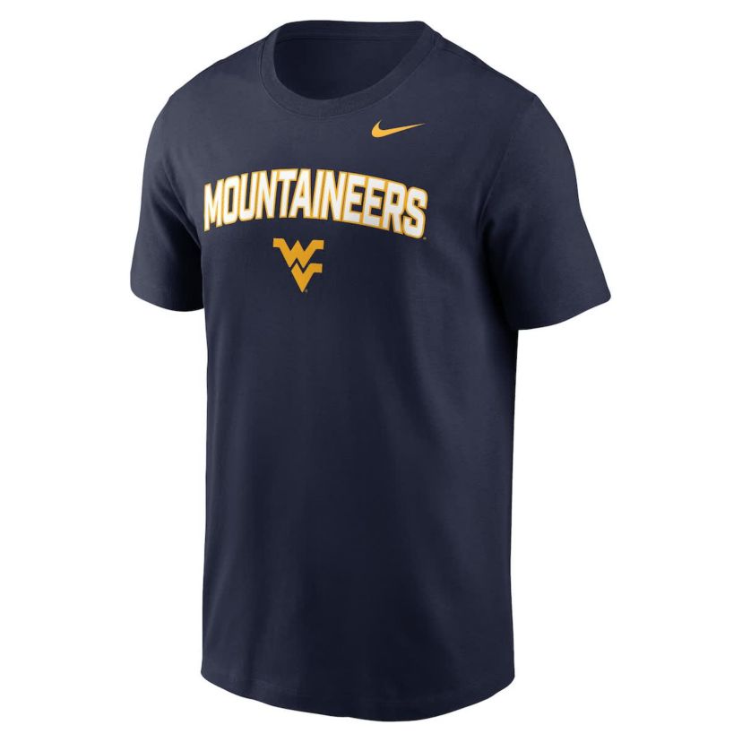 NCAA Nike West Virginia Mountaineers Primetime Arch Stack T-Shirt