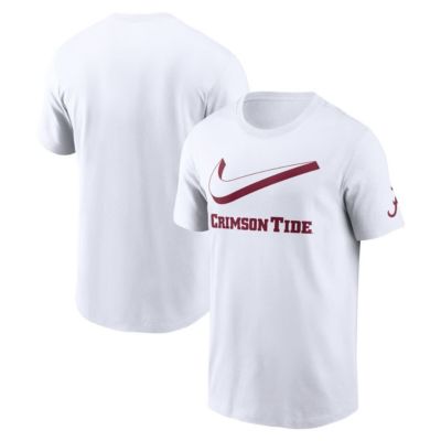 Men's Alabama Crimson Tide NCAA Nike Alabama Tide Primetime 2-Hit Swoosh T-Shirt, White, X-Large