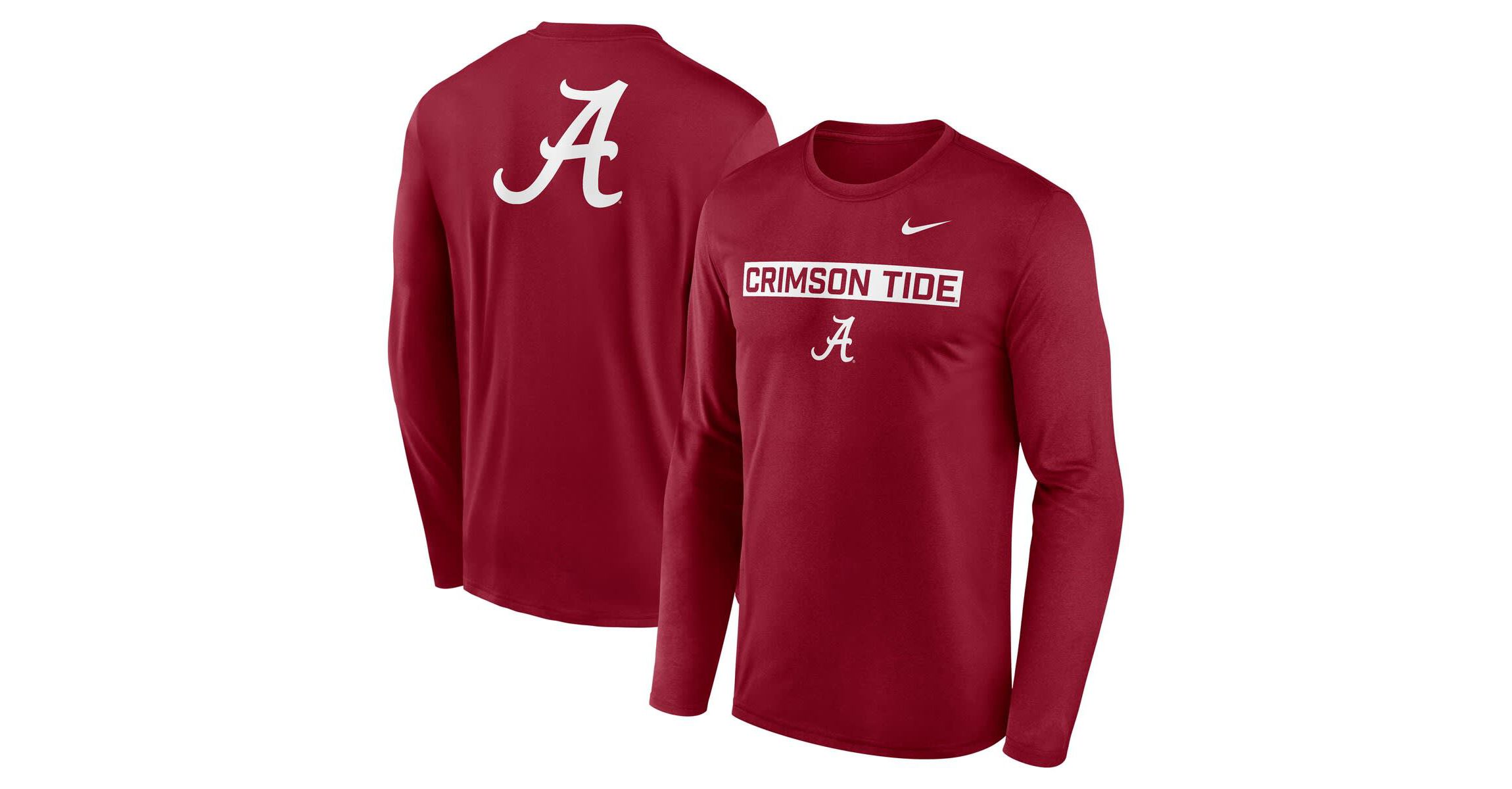 Alabama Crimson Tide NCAA Nike Alabama Tide Primetime Campus 2-Hit Legend Dri-FIT Long Sleeve T-Shirt