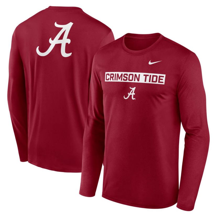 Alabama Crimson Tide NCAA Nike Alabama Tide Primetime Campus 2-Hit Legend Dri-FIT Long Sleeve T-Shirt
