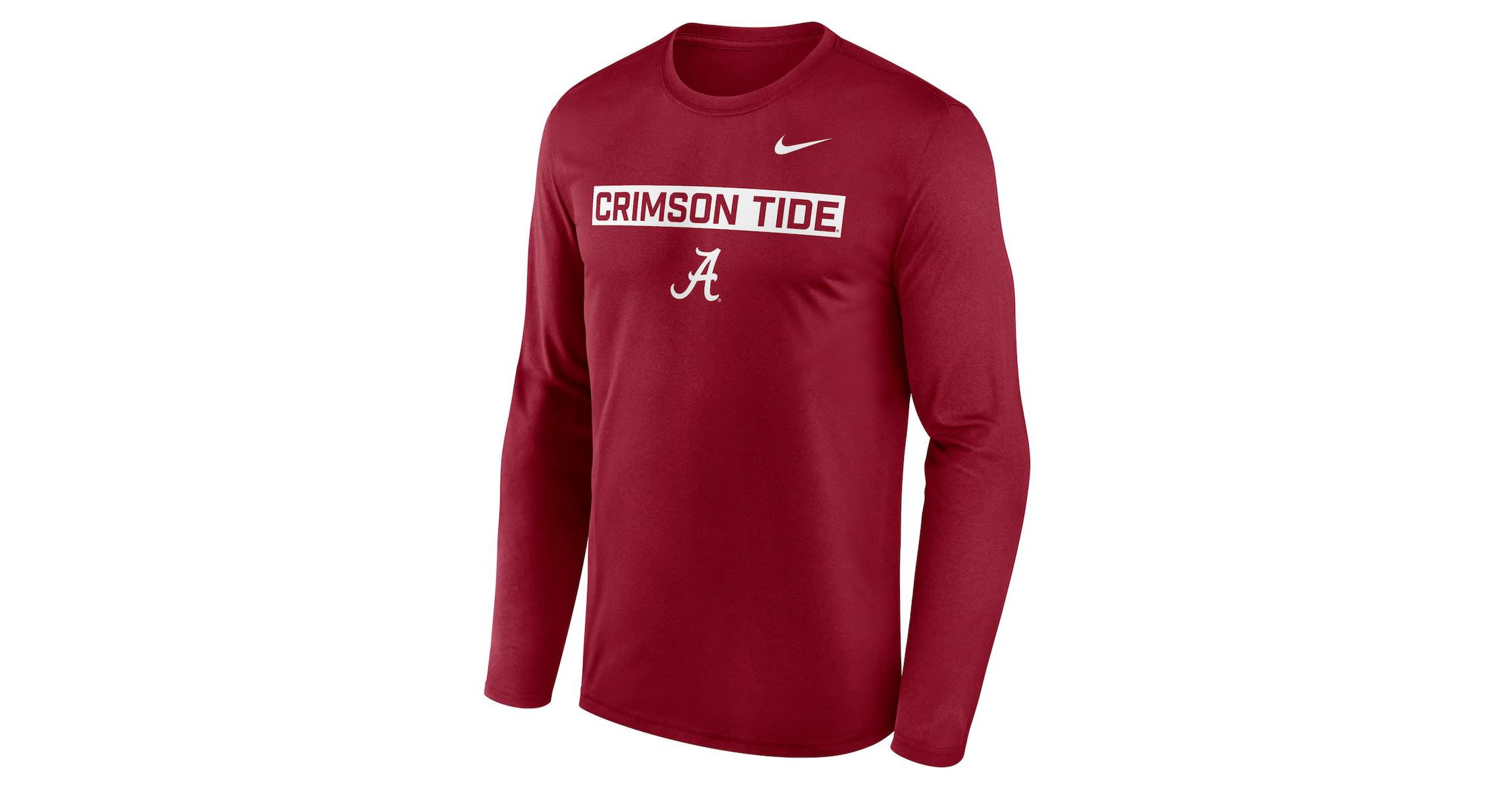 Alabama Crimson Tide NCAA Nike Alabama Tide Primetime Campus 2-Hit Legend Dri-FIT Long Sleeve T-Shirt
