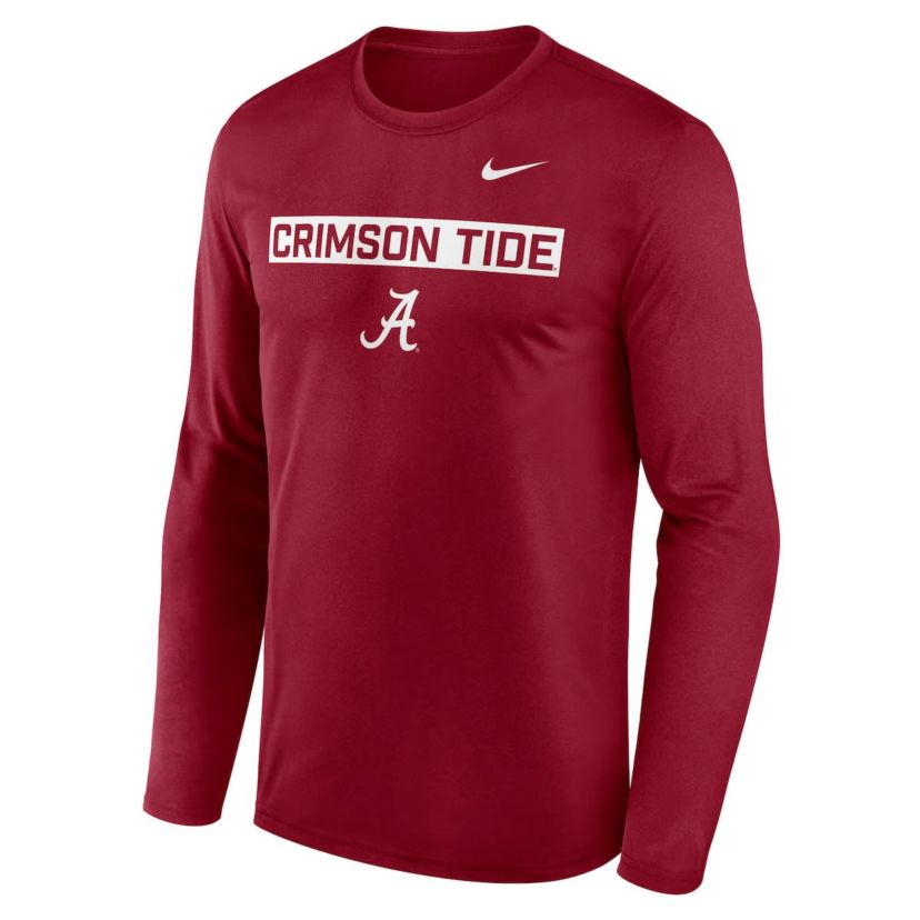 Alabama Crimson Tide NCAA Nike Alabama Tide Primetime Campus 2-Hit Legend Dri-FIT Long Sleeve T-Shirt