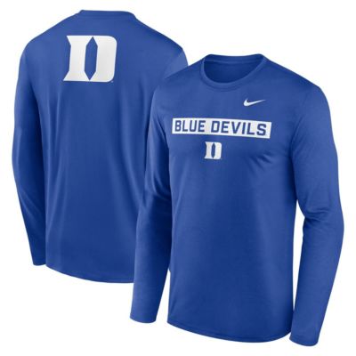 Men's Duke Blue Devils NCAA Nike Duke Devils Primetime Campus 2-Hit Legend Dri-FIT Long Sleeve T-Shirt, 2XL