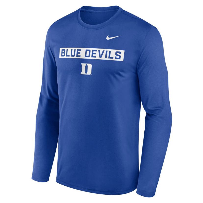 Duke Blue Devils NCAA Nike Duke Devils Primetime Campus 2-Hit Legend Dri-FIT Long Sleeve T-Shirt