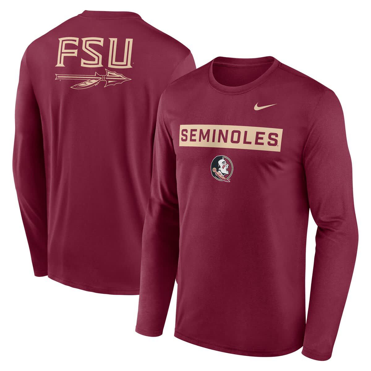 NCAA Nike Florida State Seminoles Primetime Campus 2-Hit Legend Dri-FIT Long Sleeve T-Shirt