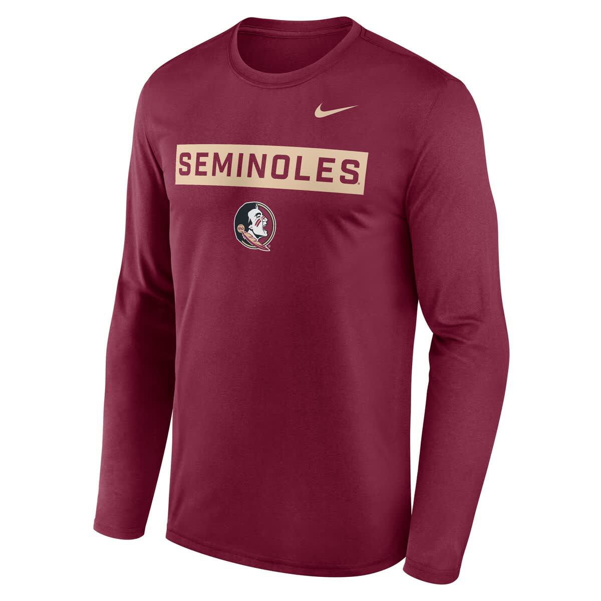 NCAA Nike Florida State Seminoles Primetime Campus 2-Hit Legend Dri-FIT Long Sleeve T-Shirt