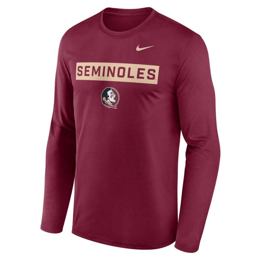 NCAA Nike Florida State Seminoles Primetime Campus 2-Hit Legend Dri-FIT Long Sleeve T-Shirt