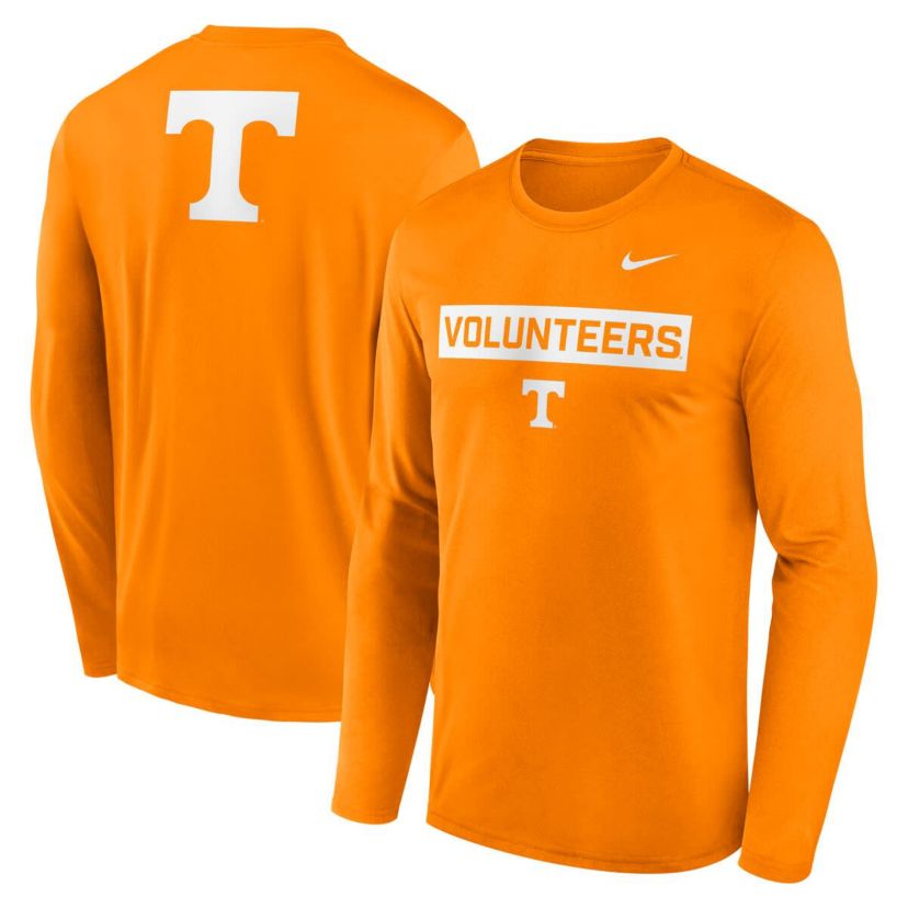 NCAA Nike Tennessee Tennessee Volunteers Primetime Campus 2-Hit Legend Dri-FIT Long Sleeve T-Shirt