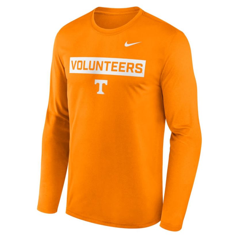 NCAA Nike Tennessee Tennessee Volunteers Primetime Campus 2-Hit Legend Dri-FIT Long Sleeve T-Shirt