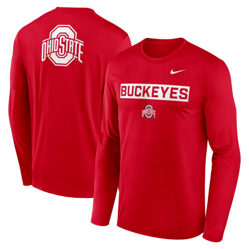 NCAA Nike Ohio State Buckeyes Primetime Campus 2-Hit Legend Dri-FIT Long Sleeve T-Shirt