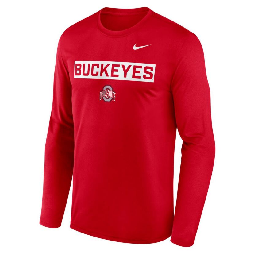 NCAA Nike Ohio State Buckeyes Primetime Campus 2-Hit Legend Dri-FIT Long Sleeve T-Shirt