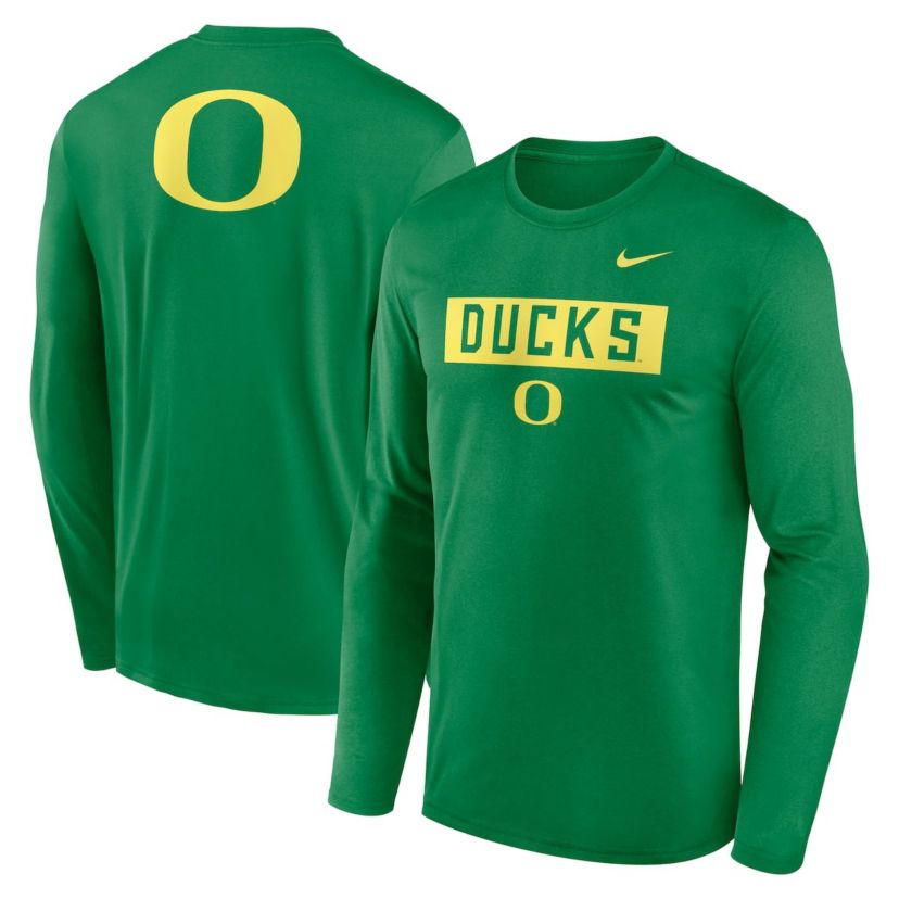 NCAA Nike Oregon Ducks Primetime Campus 2-Hit Legend Dri-FIT Long Sleeve T-Shirt
