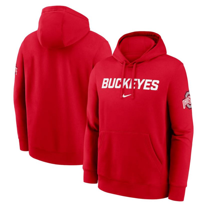 NCAA Nike Ohio State Buckeyes Nickname Club Fleece Pullover Hoodie
