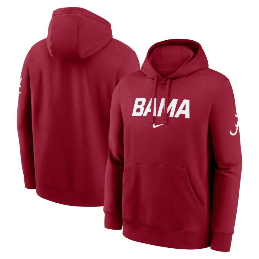Alabama Crimson Tide NCAA Nike Alabama Tide Nickname Club Fleece Pullover Hoodie