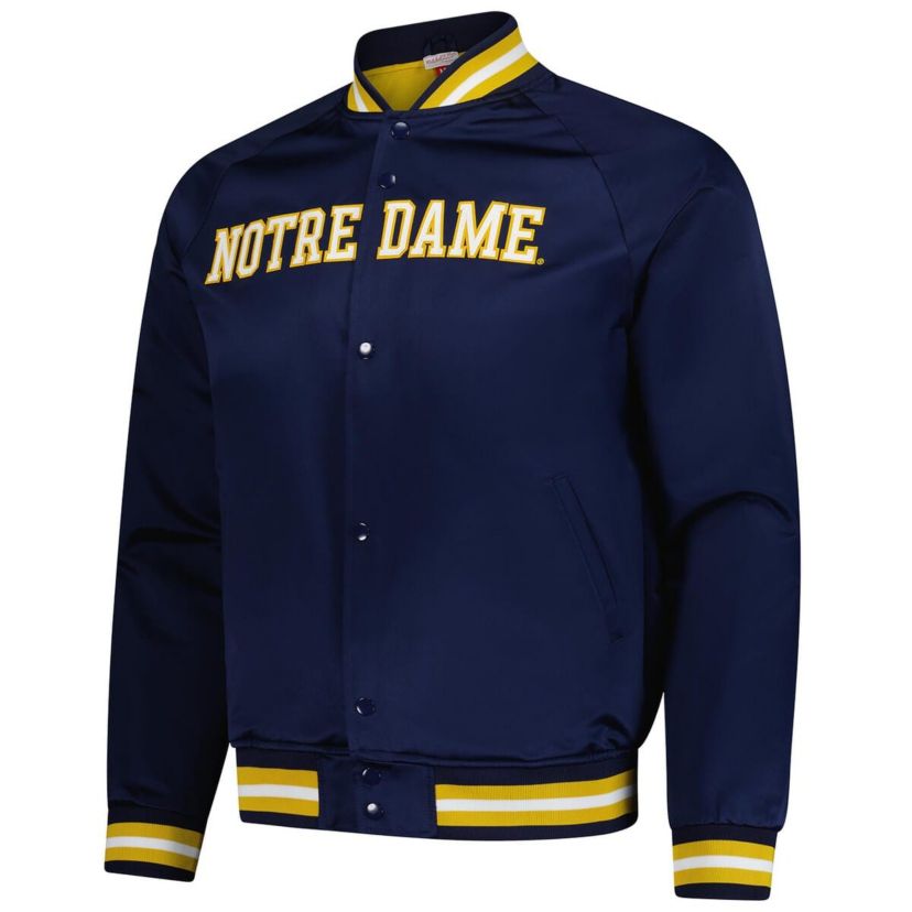 NCAA Notre Dame Fighting Irish Lightweight Current Logo Satin Full-Snap Jacket