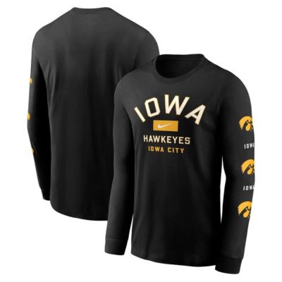 Men's NCAA Nike Iowa Hawkeyes Classic Location Long Sleeve T-Shirt, Black, Large