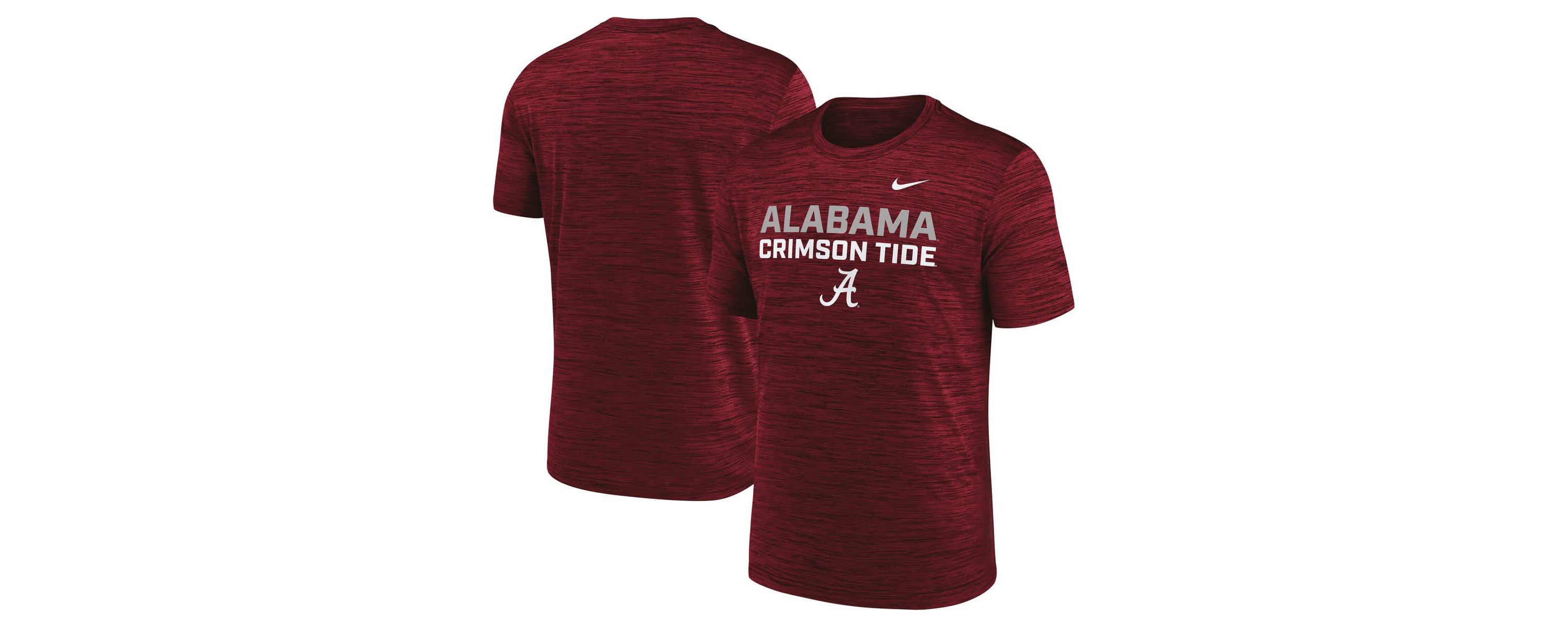 Alabama Crimson Tide NCAA Nike Alabama Tide Campus Center Stack Velocity Dri-FIT T-Shirt