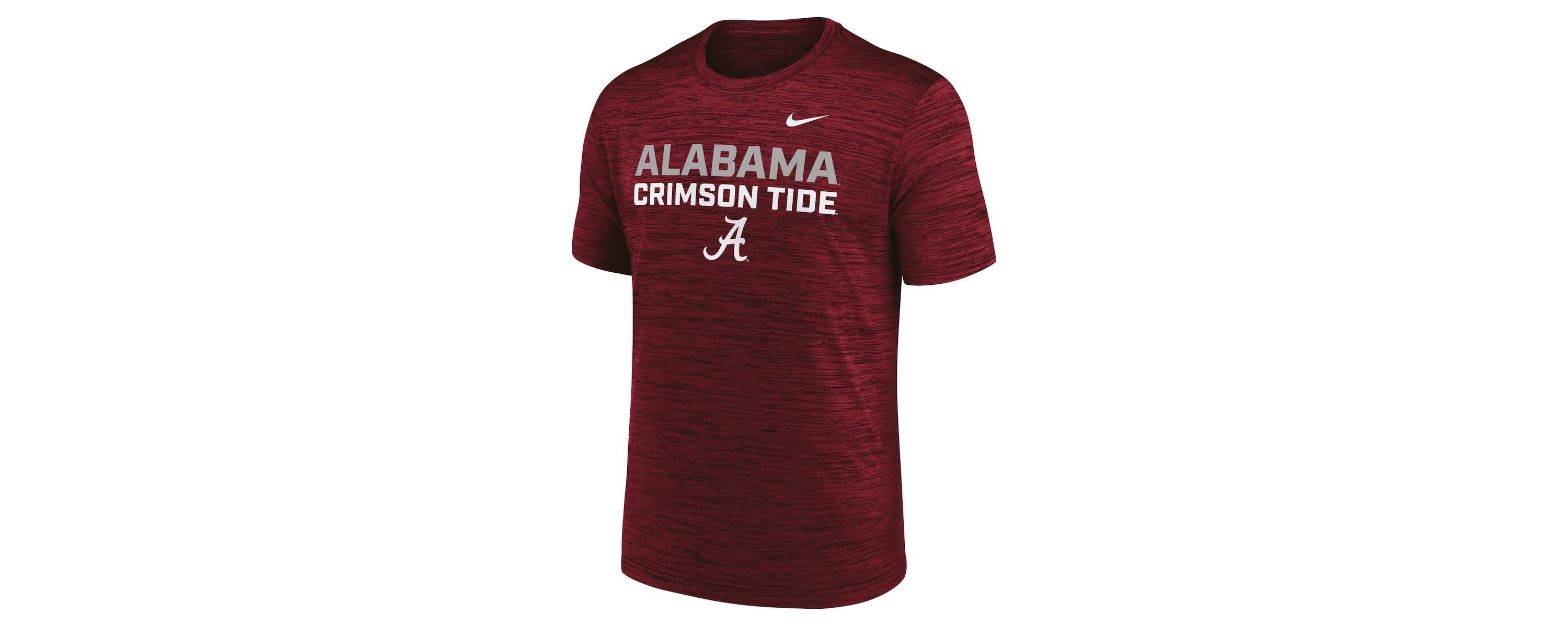 Alabama Crimson Tide NCAA Nike Alabama Tide Campus Center Stack Velocity Dri-FIT T-Shirt