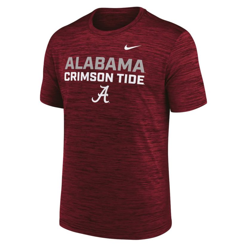 Alabama Crimson Tide NCAA Nike Alabama Tide Campus Center Stack Velocity Dri-FIT T-Shirt