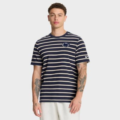 Men's NCAA Nike Penn State Nittany Lions Athletic Prep Legacy Summit Stripe T-Shirt, Navy Blue, 2XL