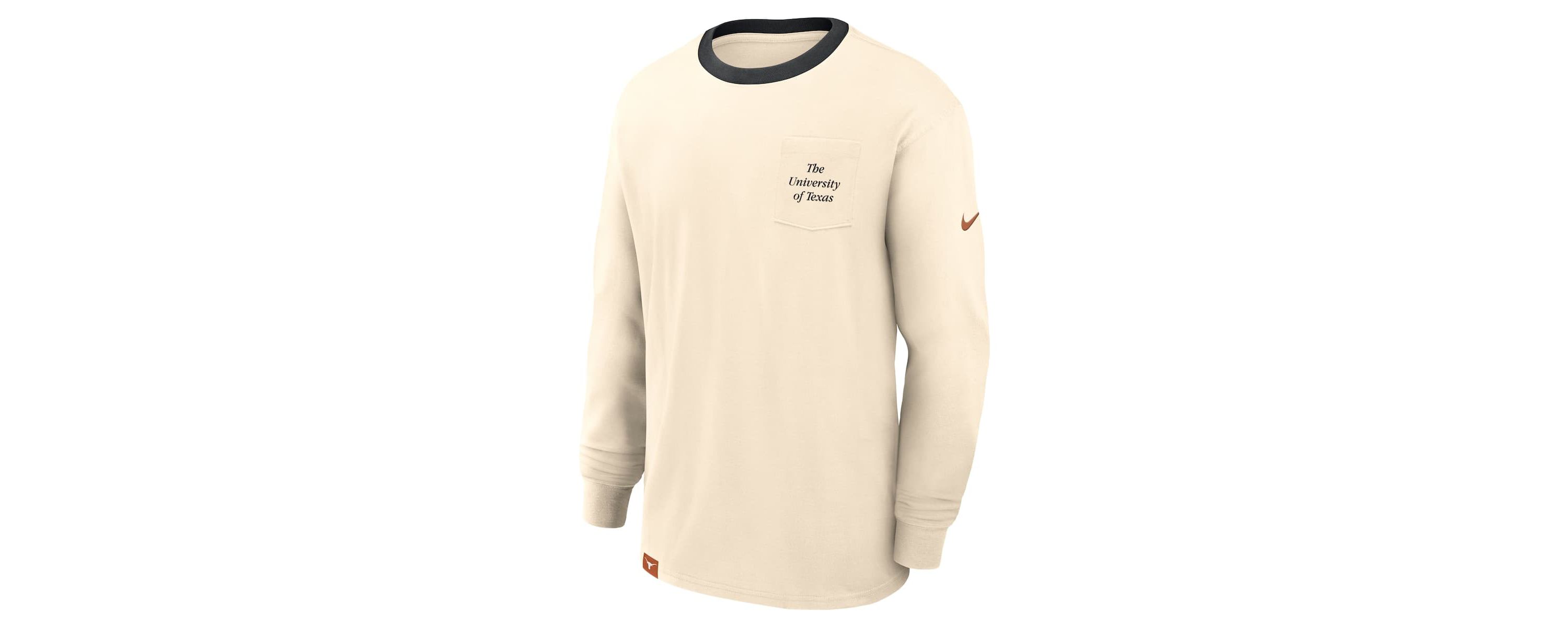 NCAA Nike Texas Longhorns Athletic Prep Max90 Pocket Logo Long Sleeve T-Shirt