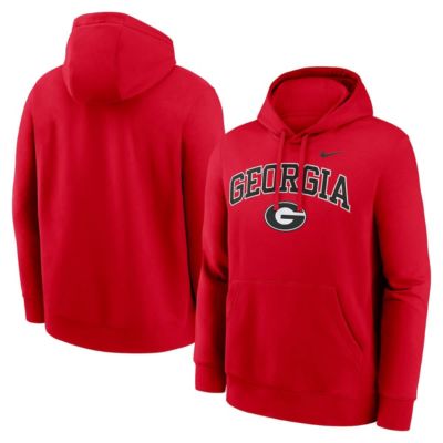 Men's NCAA Nike Georgia Bulldogs Club Fleece Arch Pullover Hoodie, Red, 2XL